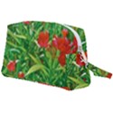 Red Flowers And Green Plants At Outdoor Garden Wristlet Pouch Bag (Large) View2