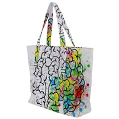 Brain Mind Psychology Idea Drawing Zip Up Canvas Bag by Wegoenart