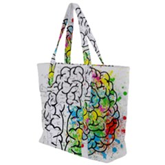 Brain Mind Psychology Idea Drawing Zip Up Canvas Bag by Wegoenart