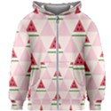 Seamless Pattern Watermelon Slices Geometric Style Kids  Zipper Hoodie Without Drawstring View1