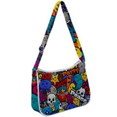 Graffiti Characters Seamless Pattern Zip Up Shoulder Bag by Nexatart