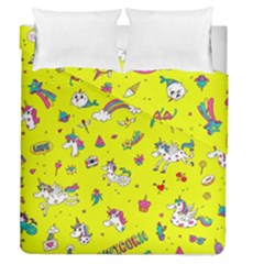 Pattern Unicorns Mermaids Horses Girlish Things Duvet Cover Double Side (queen Size) by Wegoenart