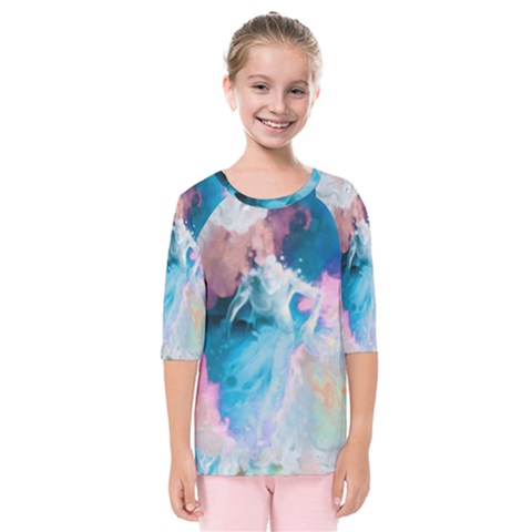 Colorful Beach Kids  Quarter Sleeve Raglan Tee by Sparkle