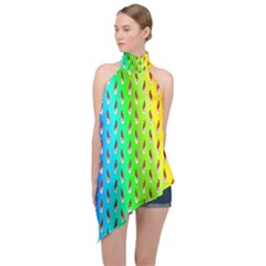 Bear Cycling Halter Asymmetric Satin Top by Sparkle