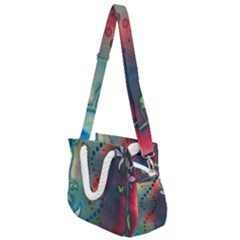 Flower Dna Rope Handles Shoulder Strap Bag by RobLilly