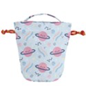 Cute planet space seamless pattern background Drawstring Bucket Bag View2