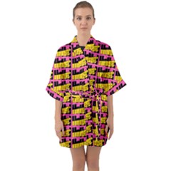 Haha - Nelson Pointing Finger At People - Funny Laugh Half Sleeve Satin Kimono  by DinzDas