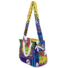 Circus Ghosts Digital Rope Handles Shoulder Strap Bag by snowwhitegirl