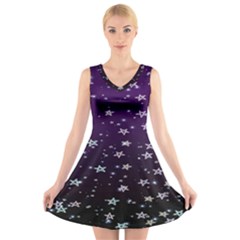 Stars V-neck Sleeveless Dress by Sparkle