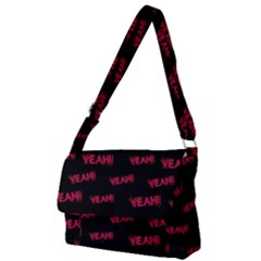 Yeah Word Motif Print Pattern Full Print Messenger Bag (l)