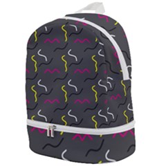 Gray Pattern Zip Bottom Backpack by Saptagram