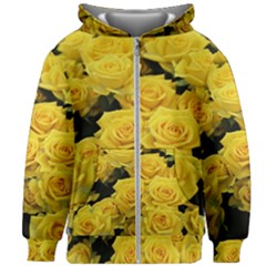 Yellow Roses Kids  Zipper Hoodie Without Drawstring