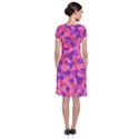 Pink and Purple Camouflage Short Sleeve Front Wrap Dress View2