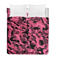 Black And Pink Camouflage Pattern Duvet Cover Double Side (full/ Double Size) by SpinnyChairDesigns