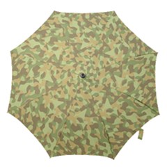 Light Green Brown Yellow Camouflage Pattern Hook Handle Umbrellas (large) by SpinnyChairDesigns