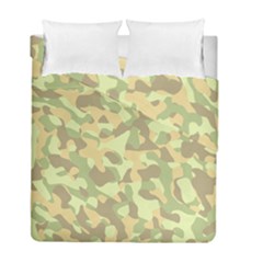 Light Green Brown Yellow Camouflage Pattern Duvet Cover Double Side (full/ Double Size) by SpinnyChairDesigns