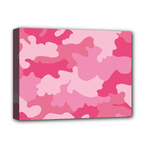 Camo Pink Deluxe Canvas 16  X 12  (stretched)  by MooMoosMumma