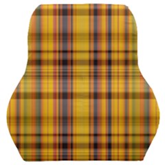 Madras Plaid Yellow Gold Car Seat Back Cushion  by SpinnyChairDesigns