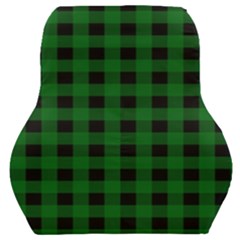 Black Dark Green Buffalo Plaid Car Seat Back Cushion  by SpinnyChairDesigns