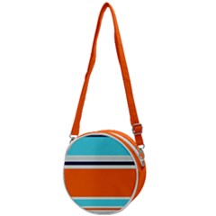 Tri Color Stripes Crossbody Circle Bag by tmsartbazaar