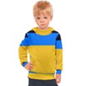 Bright Yellow With Blue Kids  Hooded Pullover View1