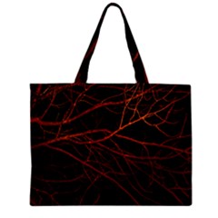 Dark Forest Scene Print Zipper Mini Tote Bag