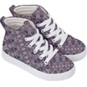 Violet Textured Mosaic Ornate Print Kids  Hi-Top Skate Sneakers View3