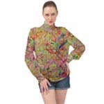 Quarantine Spring High Neck Long Sleeve Chiffon Top