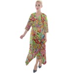 Quarantine Spring Quarter Sleeve Wrap Front Maxi Dress