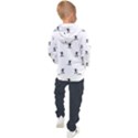 Black And White Surfing Motif Graphic Print Pattern Kids  Hooded Pullover View2