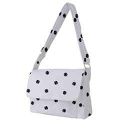 Black And White Baseball Print Pattern Full Print Messenger Bag (l)