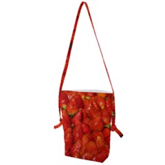 Colorful Strawberries At Market Display 1 Folding Shoulder Bag by dflcprintsclothing