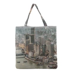 Lujiazui District Aerial View, Shanghai China Grocery Tote Bag