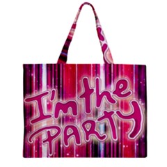 Party Concept Typographic Design Zipper Mini Tote Bag