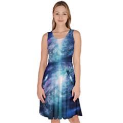 The Galaxy Knee Length Skater Dress With Pockets by ArtsyWishy