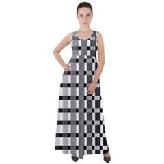 Nine Bar Monochrome Fade Squared Pulled Inverted Empire Waist Velour Maxi Dress by WetdryvacsLair