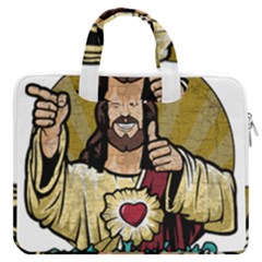 Buddy Christ Macbook Pro Double Pocket Laptop Bag by Valentinaart