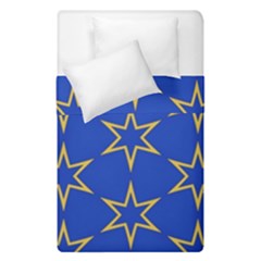 Star Pattern Blue Gold Duvet Cover Double Side (single Size) by Dutashop