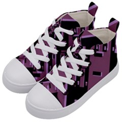 Dark Geometric Shapes Print Pattern Kids  Mid-top Canvas Sneakers