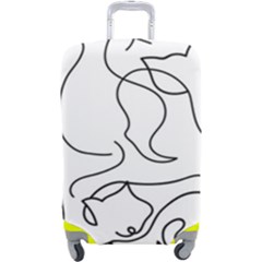 Cats Line Art  Luggage Cover (large) by Sobalvarro