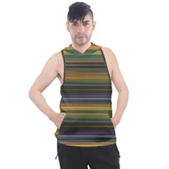 Multicolored Linear Abstract Print Men s Sleeveless Hoodie