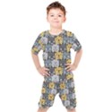 Cute Cat Pattern Kids  Tee and Shorts Set View1