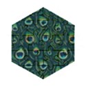 Watercolor Peacock Feather Pattern Wooden Puzzle Hexagon View1