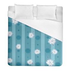 Gardenia Flowers White Blue Duvet Cover (full/ Double Size) by Dutashop