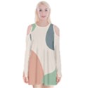 Abstract shapes  Velvet Long Sleeve Shoulder Cutout Dress View1