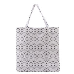 Modern Geometric Black And White Print Pattern Grocery Tote Bag