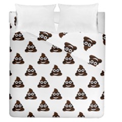 Happy Poo Pattern, Funny Emoji, Emoticon Theme, Vector Duvet Cover Double Side (queen Size) by Casemiro