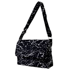 Black And White Grunge Abstract Print Full Print Messenger Bag (l)