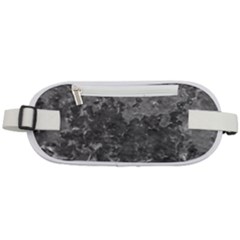 Dark Grey Abstract Grunge Texture Print Rounded Waist Pouch