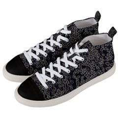 Neon Geometric Pattern Design Men s Mid-top Canvas Sneakers by dflcprintsclothing